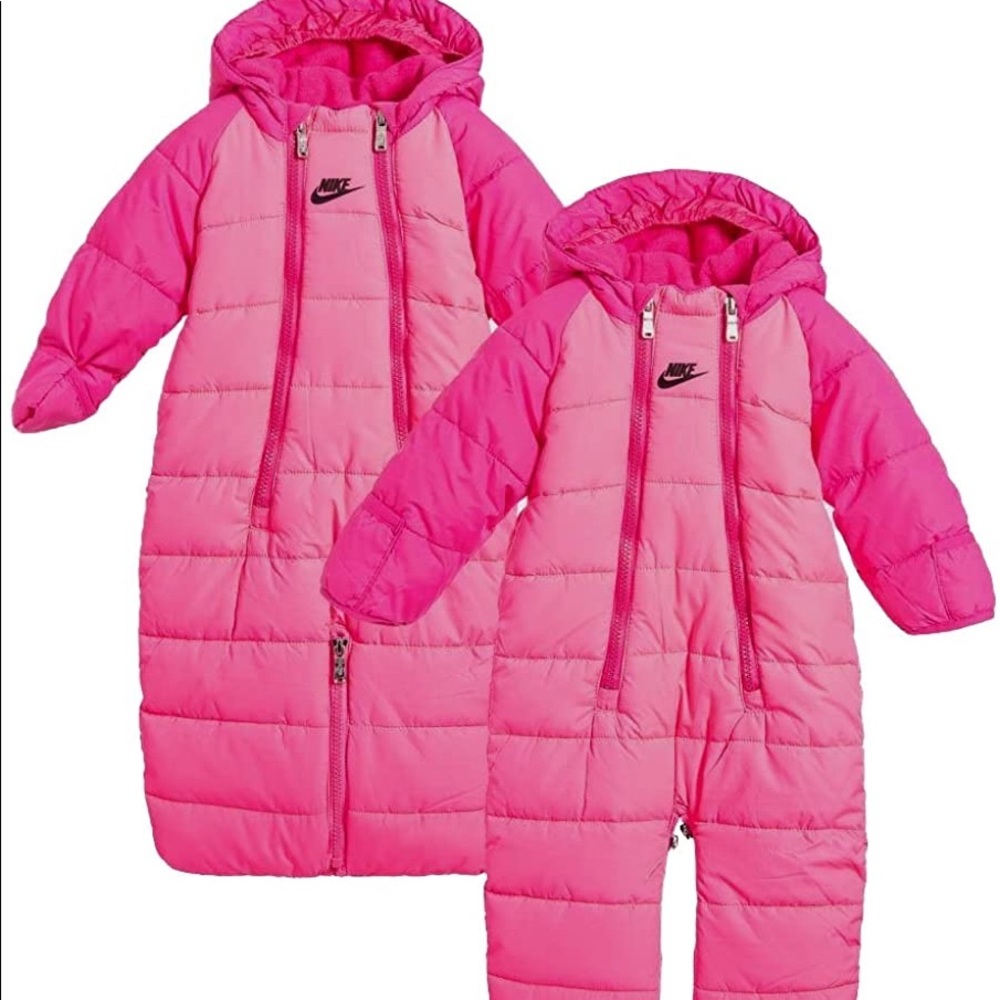 Nike Kids Pink Puffer Snowsuit Bunting